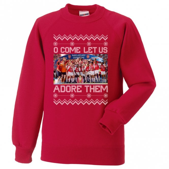 O Come Let Us Adore Them (Arsenal Influenced) Kids Christmas Jumper