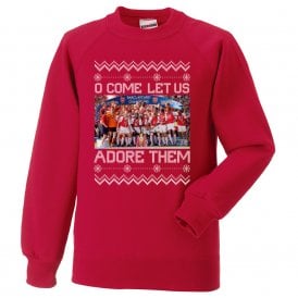 O Come Let Us Adore Them (Arsenal Influenced) Kids Christmas Jumper