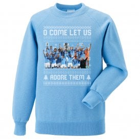 O Come Let Us Adore Them (Manchester City 2023 Influenced) Christmas Jumper
