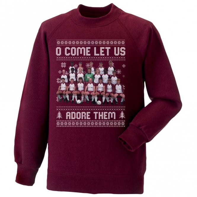 O Come Let Us Adore Them (Northampton Town 1987 Influenced) Kids Christmas Jumper