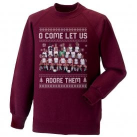 O Come Let Us Adore Them (Northampton Town 1987 Influenced) Kids Christmas Jumper