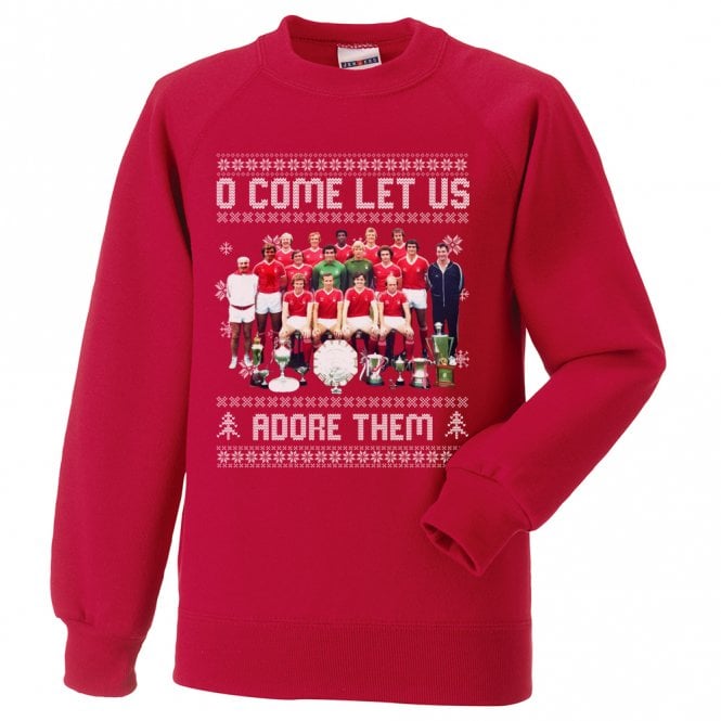 O Come Let Us Adore Them (Nottingham Forest 1979 Influenced) Kids Christmas Jumper