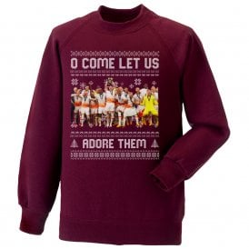 O Come Let Us Adore Them (West Ham 2023 Influenced) Kids Christmas Jumper