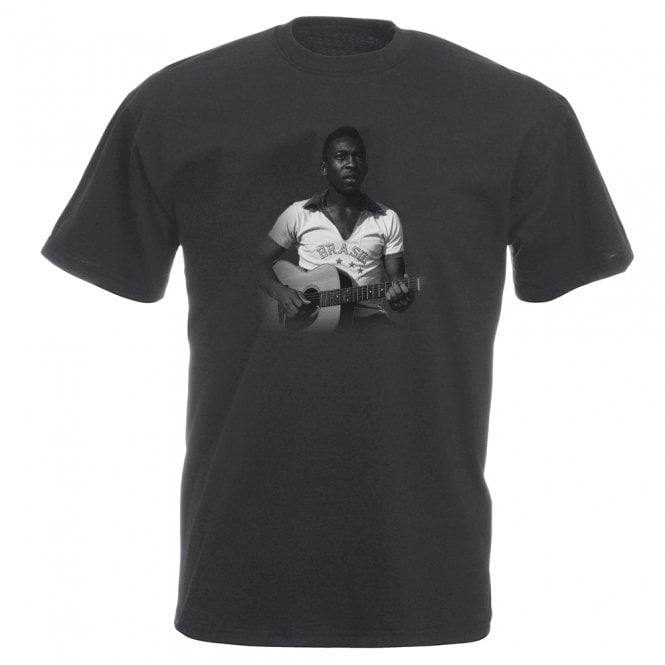 Pele On Acoustic Guitar (Brazil Influenced) Vintage Wash T-Shirt