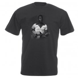 Pele On Acoustic Guitar (Brazil Influenced) Vintage Wash T-Shirt