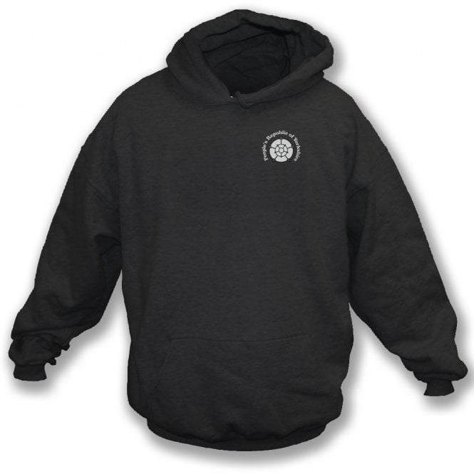 People's Republic Of Yorkshire Black Embroidered Left Breast Logo Hooded Sweatshirt