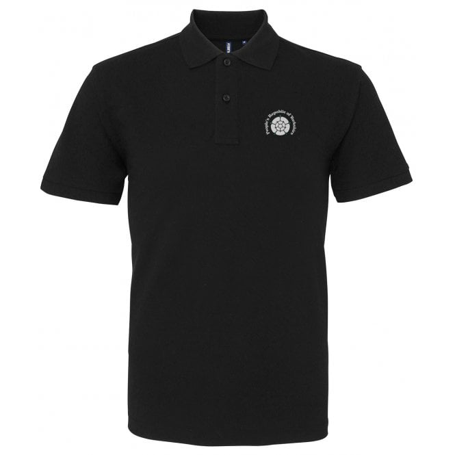 People's Republic Of Yorkshire Black Embroidered Left Breast Logo Polo Shirt