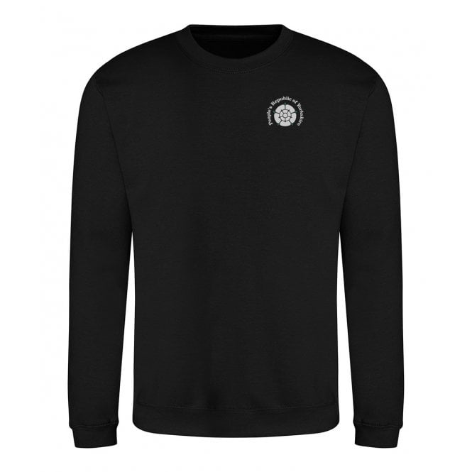 People's Republic Of Yorkshire Black Embroidered Left Breast Logo Sweatshirt