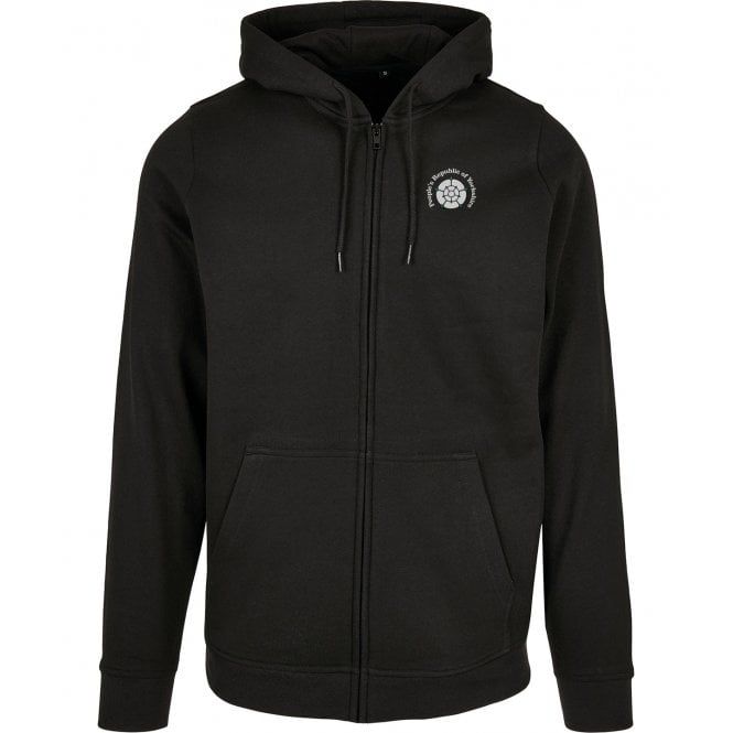 People's Republic Of Yorkshire Black Embroidered Left Breast Logo Zip Hooded Sweatshirt