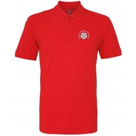 People's Republic Of Yorkshire Red Embroidered Left Breast Logo Polo Shirt
