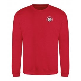 People's Republic Of Yorkshire Red Embroidered Left Breast Logo Sweatshirt