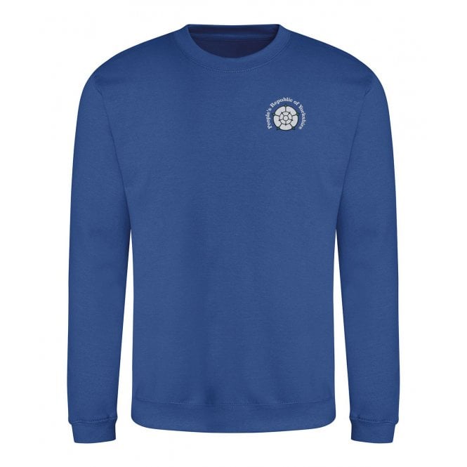 People's Republic Of Yorkshire Royal Blue Embroidered Left Breast Logo Sweatshirt