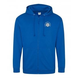 People's Republic Of Yorkshire Royal Blue Embroidered Left Breast Logo Zip Hooded Sweatshirt