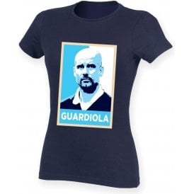 Pep Guardiola - Hope Poster (Manchester City) Womens Slim Fit T-Shirt