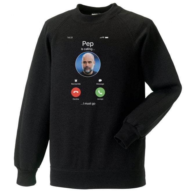 Pep Guardiola Is Calling... (Manchester City Influenced) Kids Sweatshirt