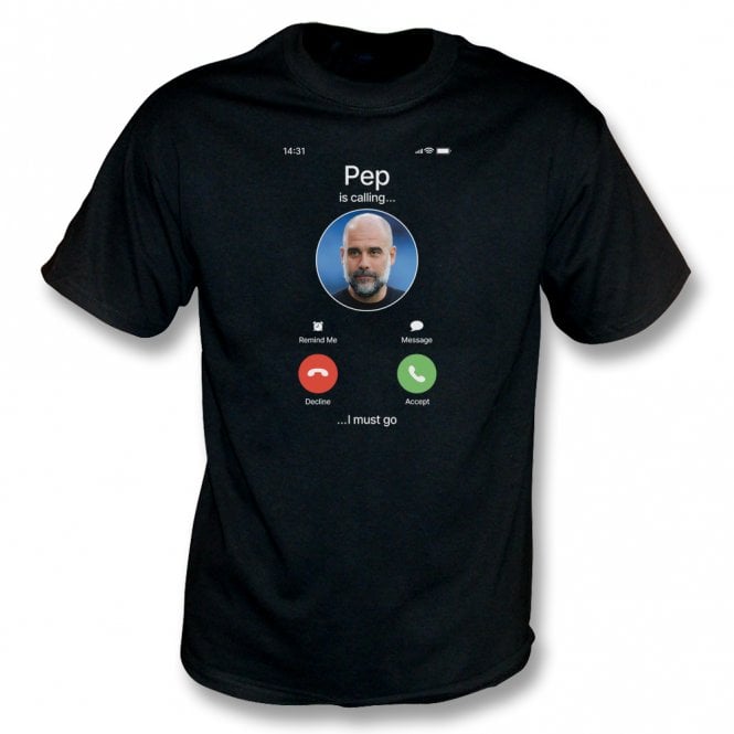 Pep Guardiola Is Calling... (Manchester City Influenced) Kids T-Shirt