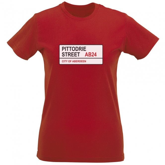Pittodrie Street AB24 (Aberdeen) Womens Slim Fit T-Shirt