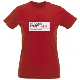 Pittodrie Street AB24 (Aberdeen) Womens Slim Fit T-Shirt