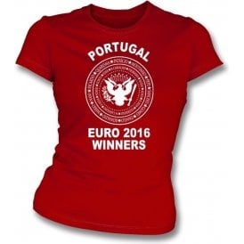 Portugal Euro 2016 Winners (Ramones Style) Womens Slim Fit T-Shirt