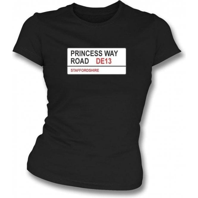 Princess Way Road DE13 Women's Slimfit T-Shirt (Burton Albion)