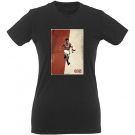 Ryan Giggs (Manchester United) Vintage Poster Womens Slim Fit T-Shirt