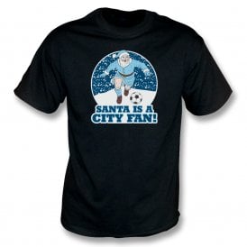 Santa Is A City Fan (Manchester City Influenced) Christmas T-Shirt