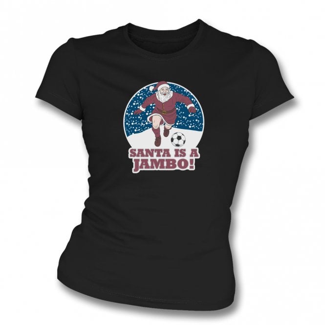 Santa Is A Jambo (Hearts Influenced) Christmas Womens Slim Fit T-Shirt