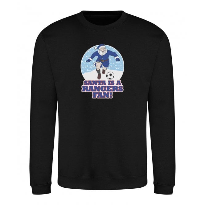 Santa Is A Rangers Fan (Rangers Influenced) Kids Christmas Jumper
