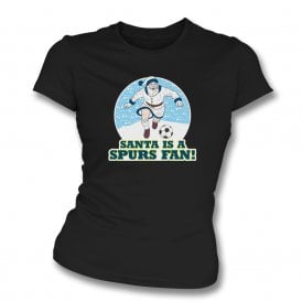 Santa Is A Spurs Fan (Tottenham Hotspur Influenced) Christmas Womens Slim Fit T-Shirt