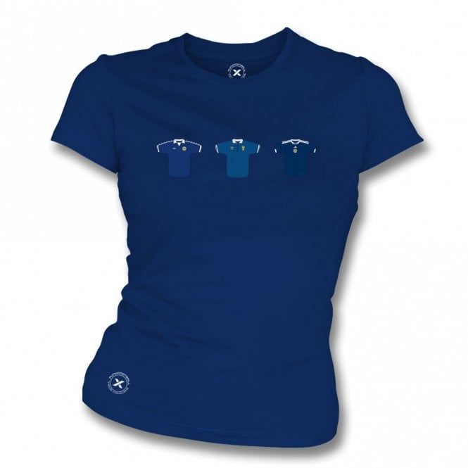 Scotland Retro Football Kits (True Colours Collab) Organic Womens Slim Fit T-Shirt