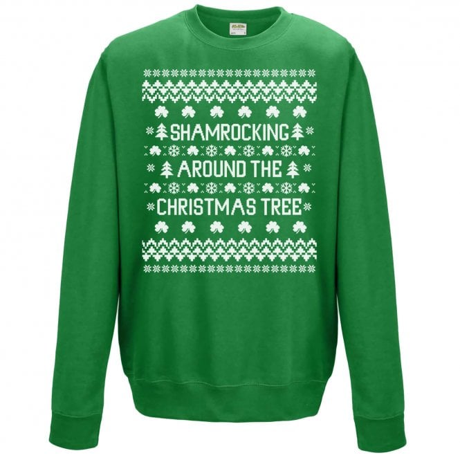 Shamrocking Around The Christmas Tree Kids Christmas Jumper