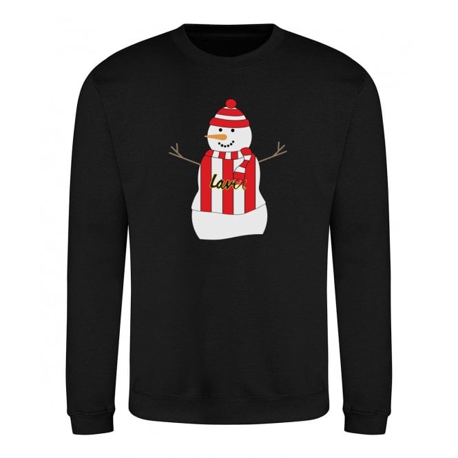 Sheffield United Influenced Snowman Kids Christmas Jumper