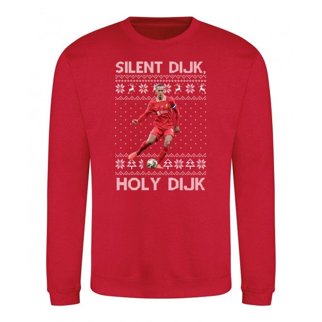 Silent Dijk, Holy Dijk (Virgil Van Dijk - Liverpool Influenced) Christmas Jumper