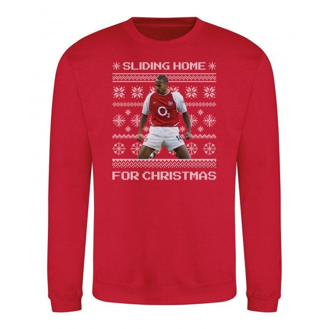 Sliding Home For Christmas (Thierry Henry Influenced - Arsenal) Kids Christmas Jumper
