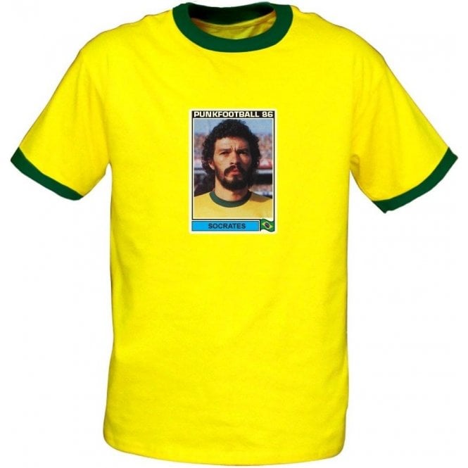 Socrates 1986 (Brazil) Yellow Ringer T-Shirt