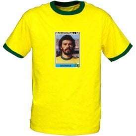 Socrates 1986 (Brazil) Yellow Ringer T-Shirt