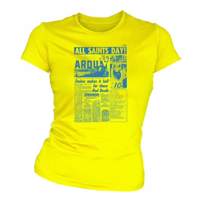 Southampton 1976 FA Cup Headline Womens Slim Fit T-Shirt