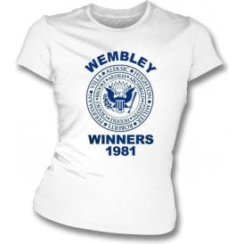 Spurs Wembley FA Cup Winners 1981 Girl's Slim-Fit T-shirt