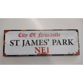 St. James Park (Newcastle United) Real Metal Rust Effect Sign