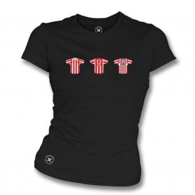 Stoke City Retro Football Kits (True Colours Collab) Organic Womens Slim Fit T-Shirt