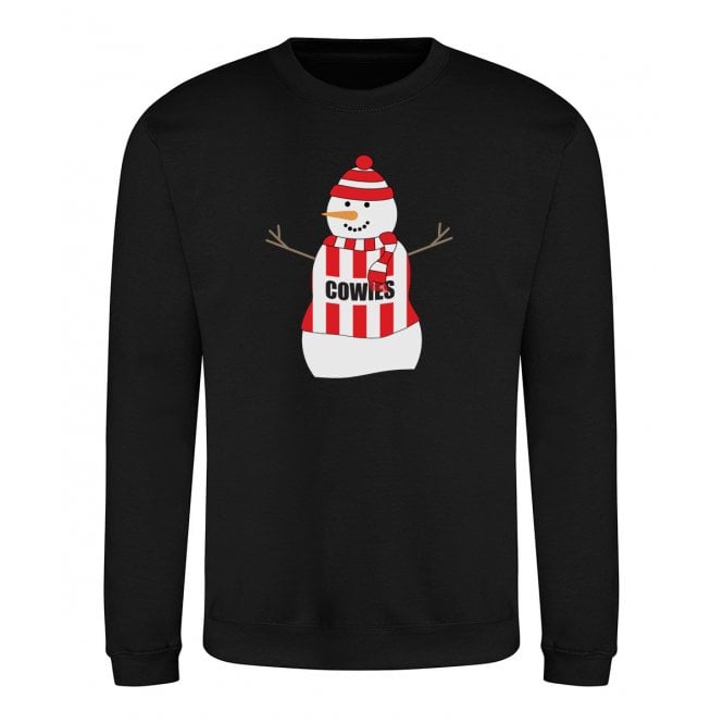 Sunderland Influenced Snowman Kids Christmas Jumper