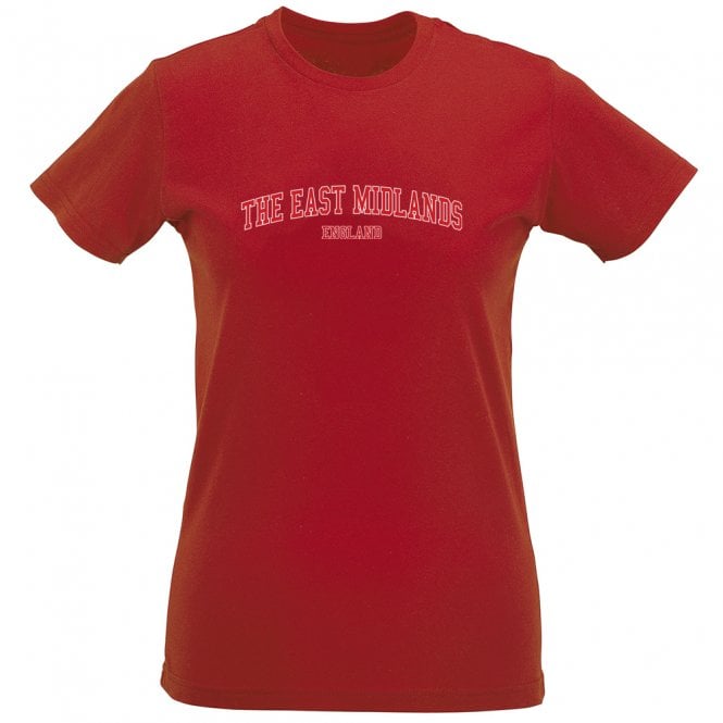 The East Midlands (Nottingham Forest Influenced) Womens Slim Fit T-Shirt