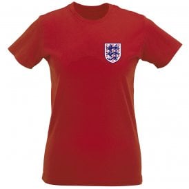 Three Lions (Eze, Saka & Rice - England/Arsenal 2026 Influenced) Left Breast Logo Organic Womens Slim Fit T-Shirt