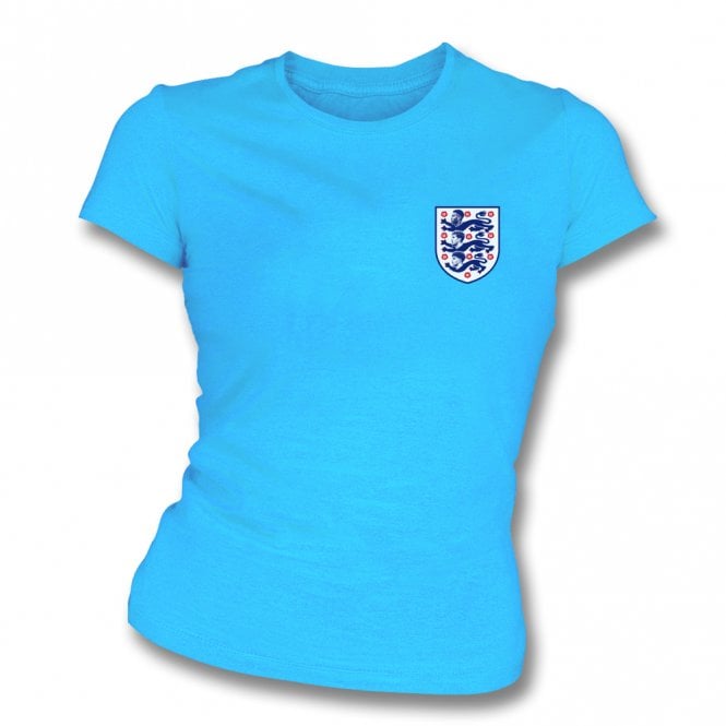 Three Lions (Guehi, Stones & O'Reilly - England/Man City 2026 Influenced) Left Breast Logo Organic Womens Slim Fit T-Shirt