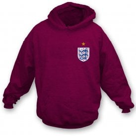 Three Lions (Moore, Hurst & Peters) Left Breast Logo Organic Hooded Sweatshirt
