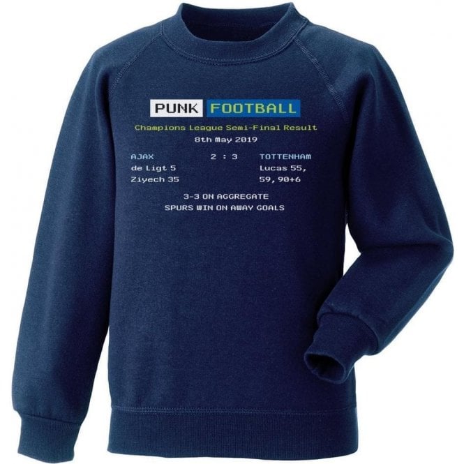 Tottenham Hotspur 2019 Ceefax (Champions League Semi Final) Kids Sweatshirt