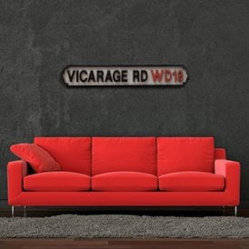 Vicarage Road WD18 Vintage Large Super Sign