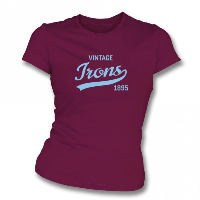 Vintage Irons (West Ham United Influenced) Womens Slim Fit T-Shirt