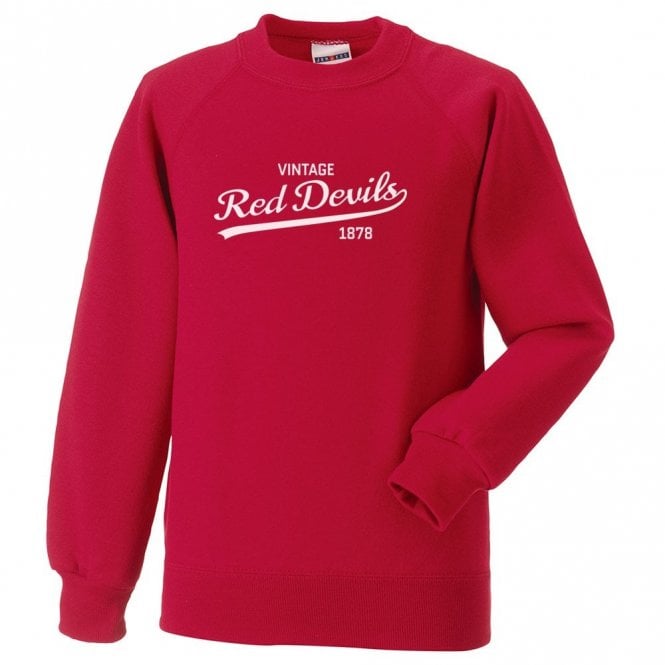 Vintage Red Devils (Manchester United Influenced) Organic Sweatshirt