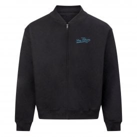 Vintage Sky Blues (Manchester City Influenced) Heavyweight Embroidered Bomber Sweatshirt